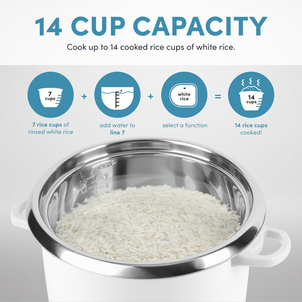 Aroma Housewares NutriWare 14-Cup (Cooked) Digital Rice Cooker and Food - Diamond Home USA