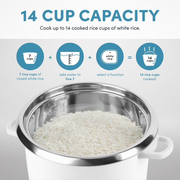 Aroma Housewares NutriWare 14-Cup (Cooked) Digital Rice Cooker and Food - Diamond Home USA