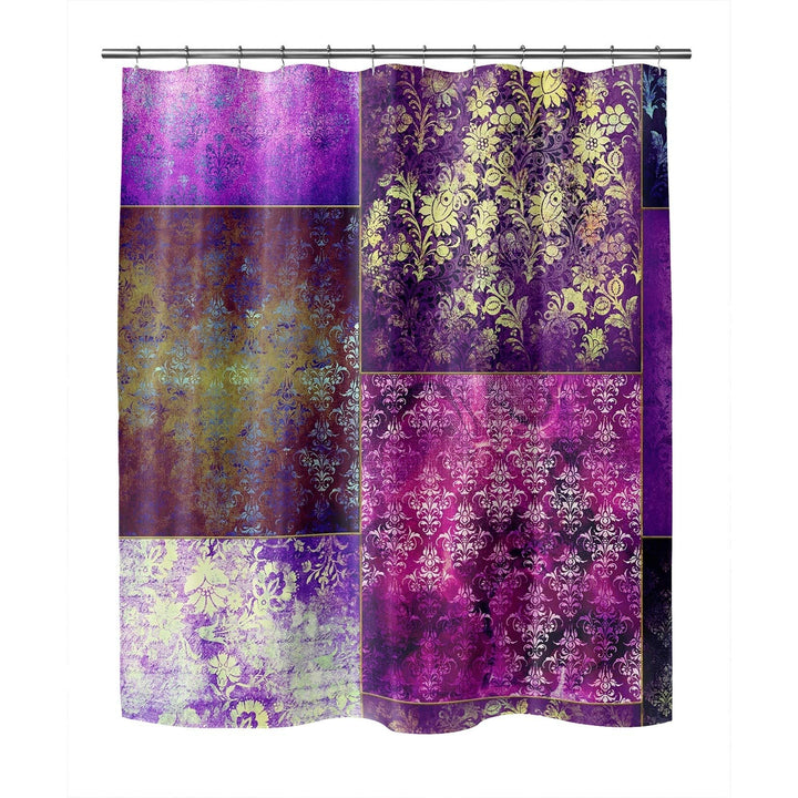 Eclectic hemian Patchwork Purple Shower Curtain by - 71x74 Purple Patchwork