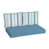 Arden Selections Outdoor Loveseat Cushion Set 46 x 26 French Blue Linen Stripe