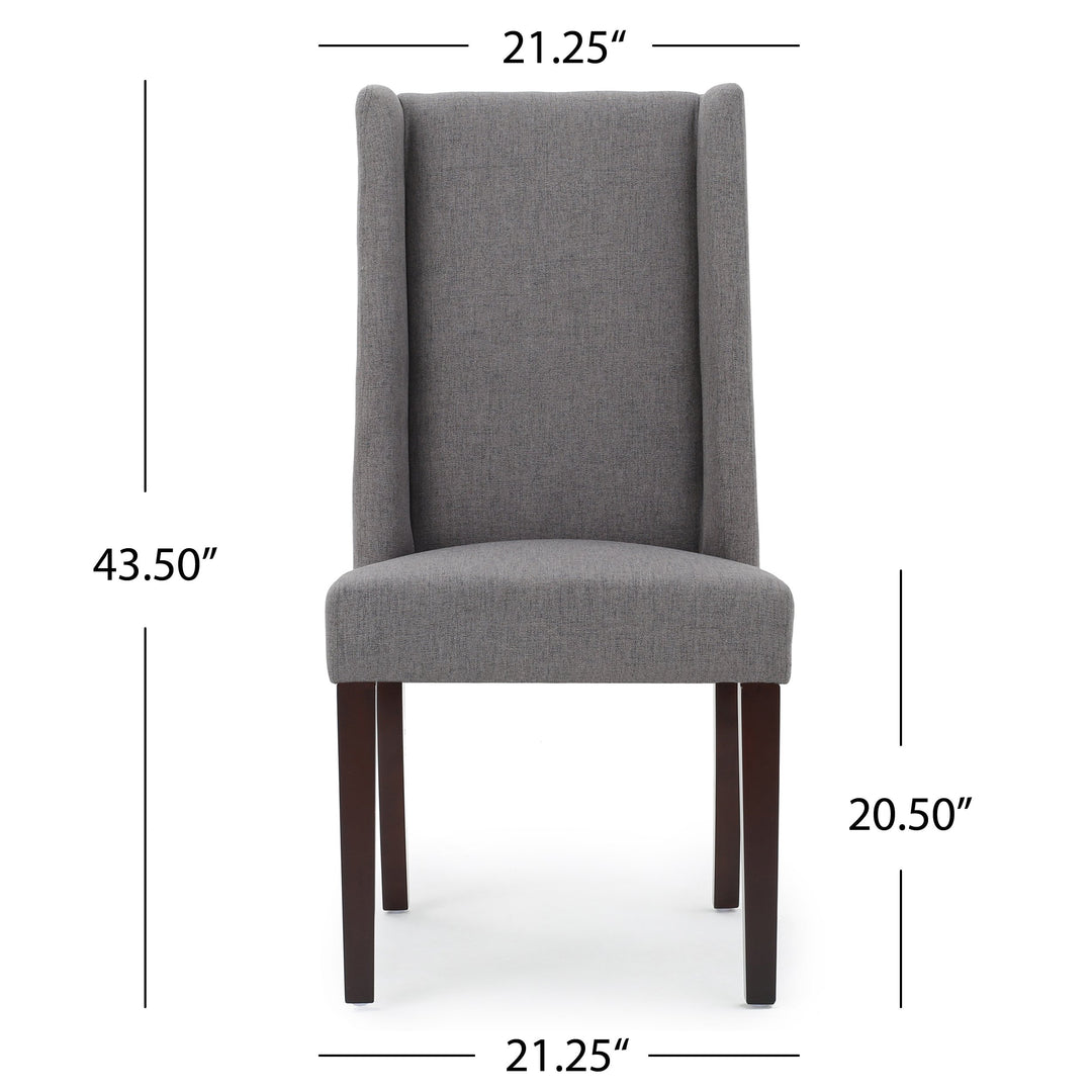 Christopher Knight Home Rory Fabric Dining Chairs 2-Pcs Set Dark Grey - Diamond Home USA