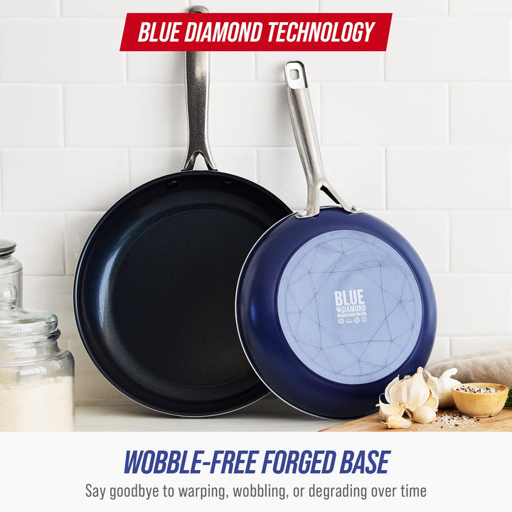 Blue Diamond Cookware Diamond Infused Ceramic Nonstick 9.5" and 11" Frying Pan - Diamond Home USA
