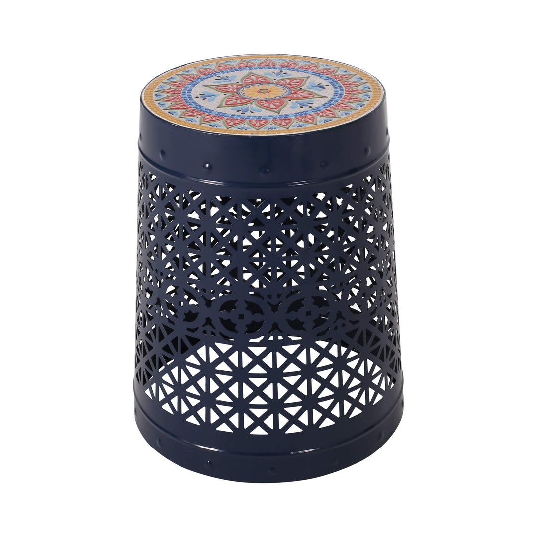 Christopher Knight Home Howard Indoor Lace Cut Side Table with Tile Top Dark - Diamond Home USA