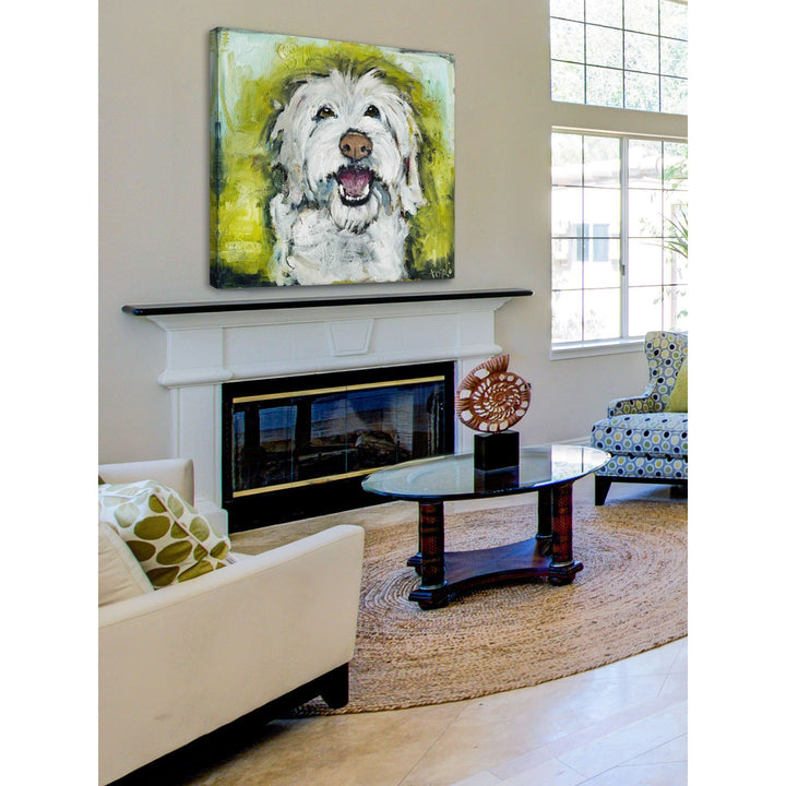 Marmont Hill 4x4 Smiley Dog by Tori Campisi Painting Print on Wrapped Canvas - Diamond Home USA