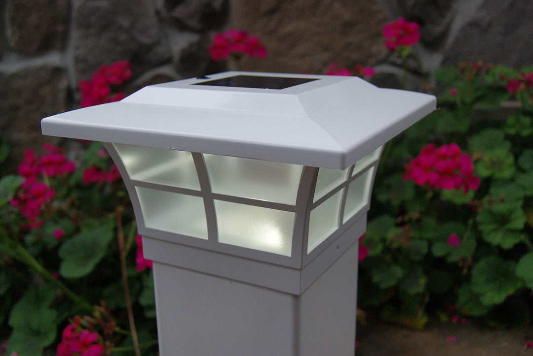 Classy Caps SL085 5x5 Prestige Solar Post Cap - 2 Pack/White by Classy Caps - Diamond Home USA