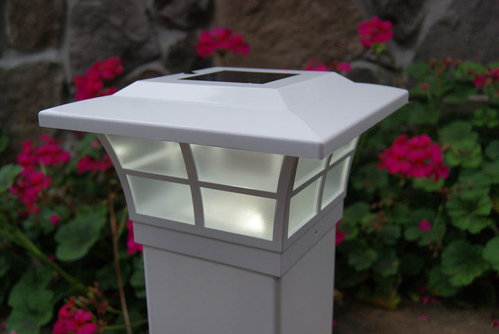 Classy Caps SL085 5x5 Prestige Solar Post Cap - 2 Pack/White by Classy Caps - Diamond Home USA