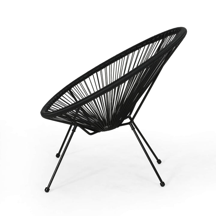 Anson Outdoor Steel Chairs w/ Hammock Rattan Seating (Set of 2) by Christopher Knight Home