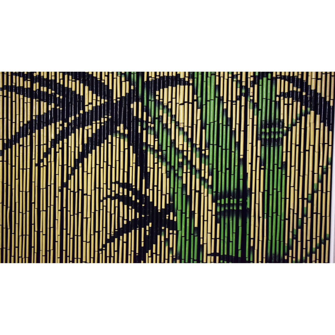 Handmade Bamboo Trees Beaded Curtain Multi Color Coastal Bohemian Eclectic Wood - Diamond Home USA