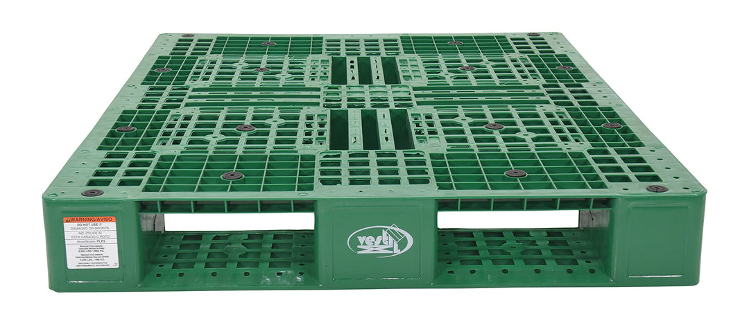 Vestil PLP2-4840-GREEN Polyethylene Pallet with 4 Way Entry 8000 lbs Capacity 40 - Diamond Home USA