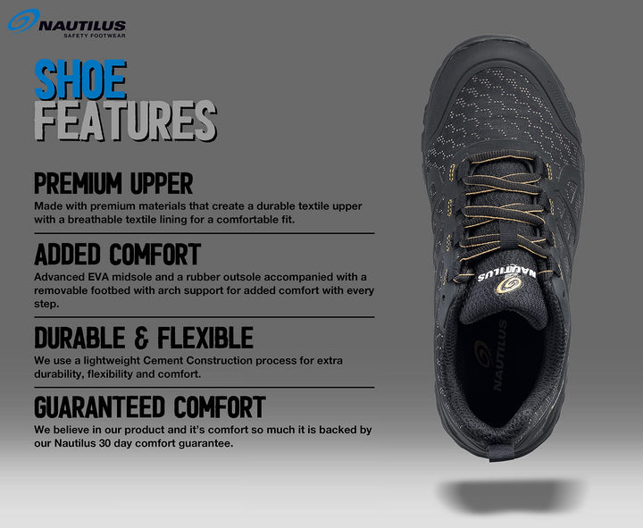 Nautilus Stratus Women's Athletic Work Shoe by FSI: Oil and Slip Resistant Steel - Diamond Home USA