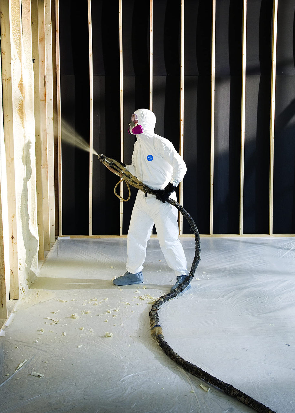 DuPont mens Hooded W/Elastic Wrists & Attached Boots Tyvek White X-Large US - Diamond Home USA