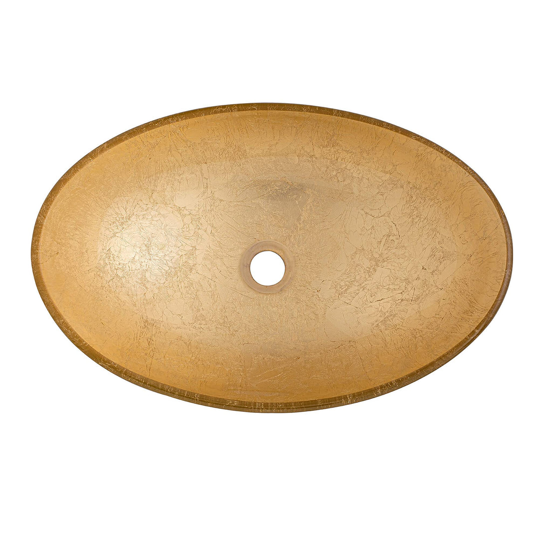 Fine Fixtures modern glass Vessel Oval 20 X 14 in Gold - Diamond Home USA