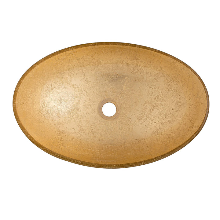Fine Fixtures modern glass Vessel Oval 20 X 14 in Gold - Diamond Home USA