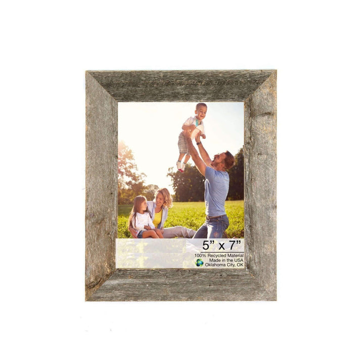 5" X 7" Natural Weathered Gray Picture Frame Grey Rustic Rectangle Wood Handmade