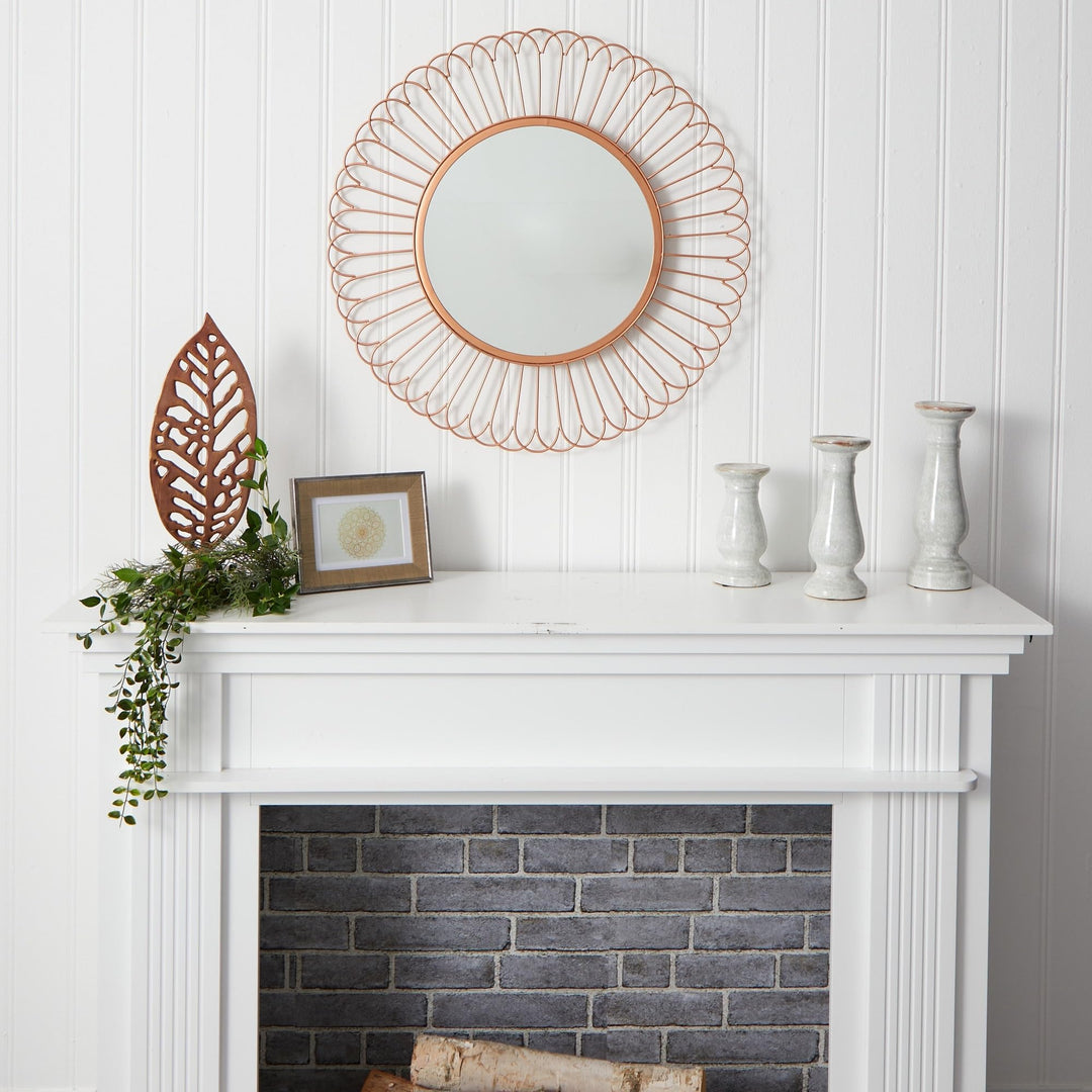 28" Starburst Mirror Wall Gold Casual - Diamond Home USA