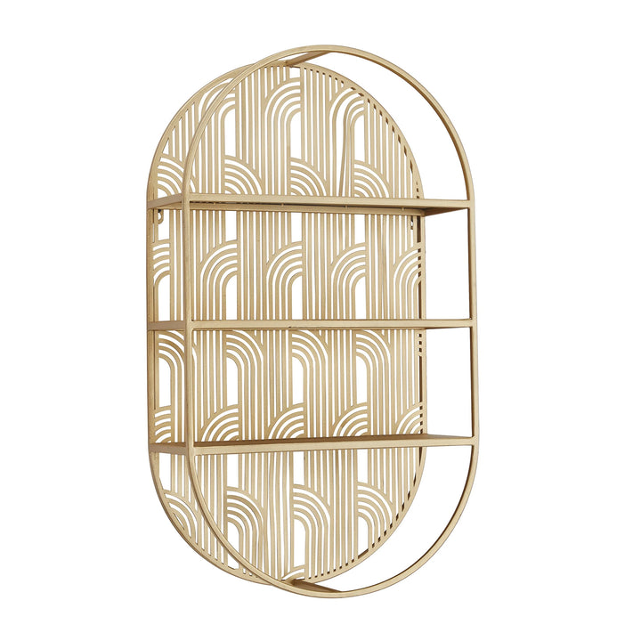 Gold Metal Glam Wall Shelf 16 X 6 28 Yellow Modern Contemporary Natural Finish - Diamond Home USA