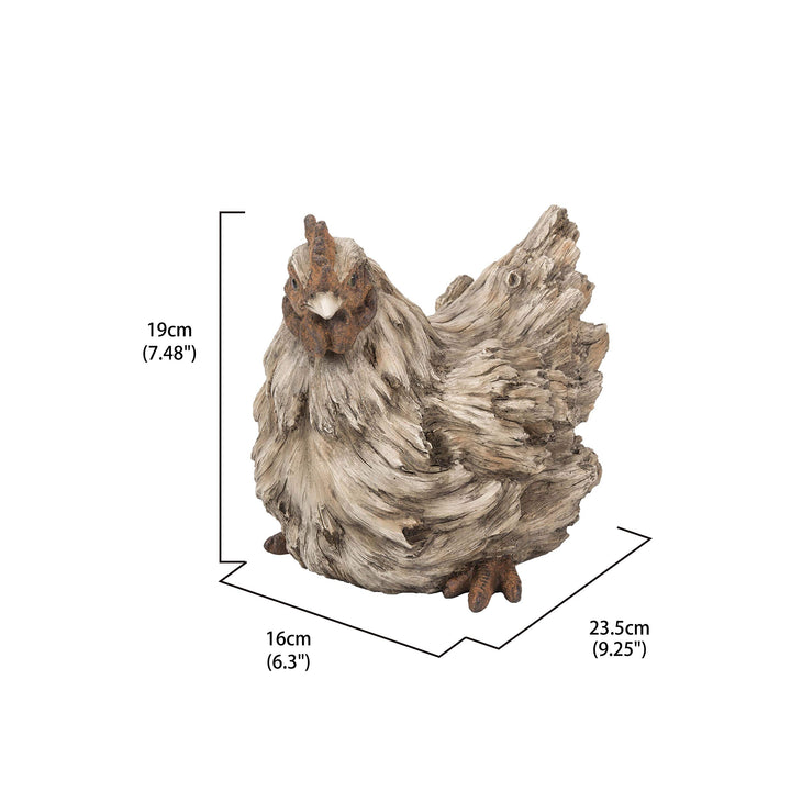 Squatting Hen Statue Polyresin - Diamond Home USA