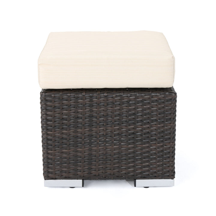 Christopher Knight Home Santa Rosa Outdoor 16" Wicker Ottoman Seat with Water Brown