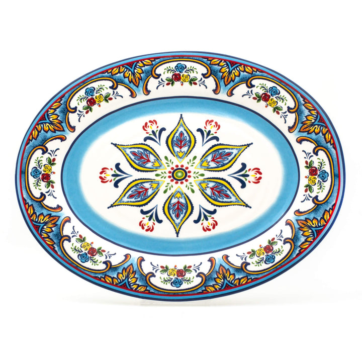 Euro Ceramica Zanzibar Collection 18-Inch Large Oval Platter|Serving Tray|Turkey