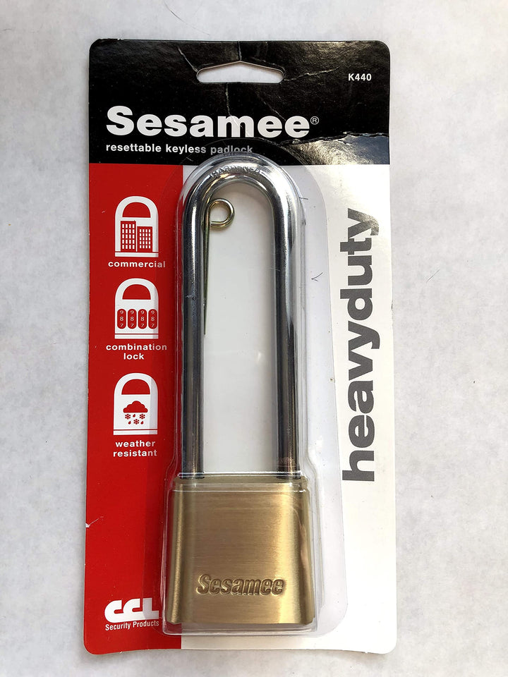 Sesamee K440 4 Dial Bottom Resettable Combination Brass Padlock with 4-Inch - Diamond Home USA
