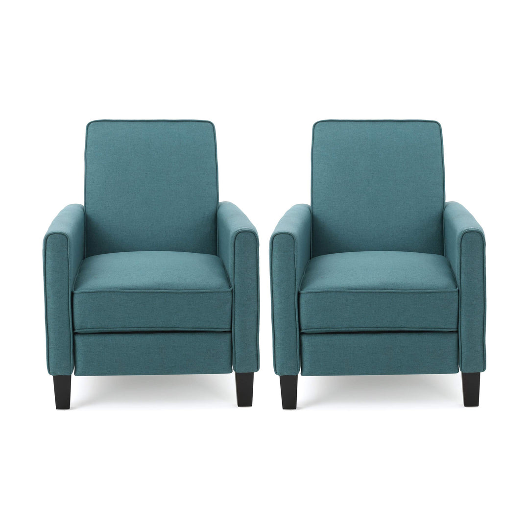 Christopher Knight Home Emmie Fabric Recliner (Set of 2) Dark Teal Dark Brown Dark Teal + Dark Brown