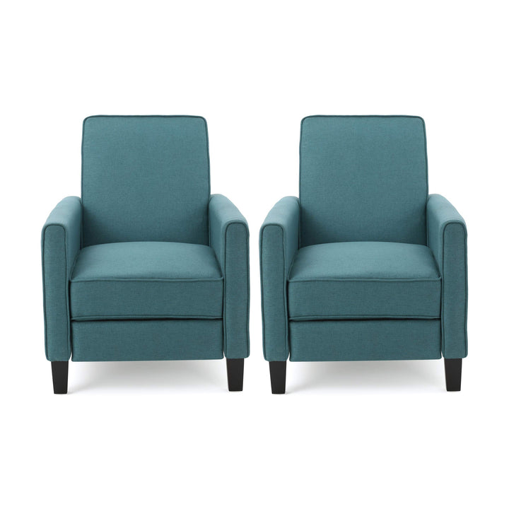 Christopher Knight Home Emmie Fabric Recliner (Set of 2) Dark Teal Dark Brown Dark Teal + Dark Brown