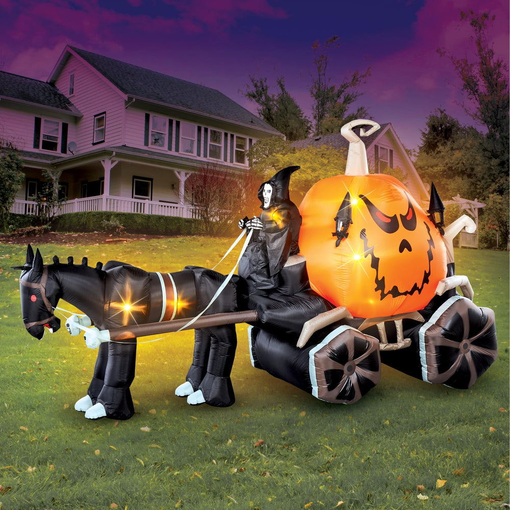 Halloween Carriage Inflatable Outdoor Holiday Yard Decoration X Multi Color - Diamond Home USA