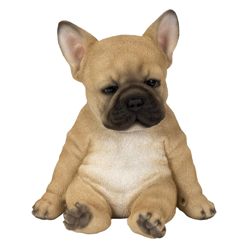 Sitting Sleepy French Bulldog Puppy Statue Brown Polyresin Medium - Diamond Home USA