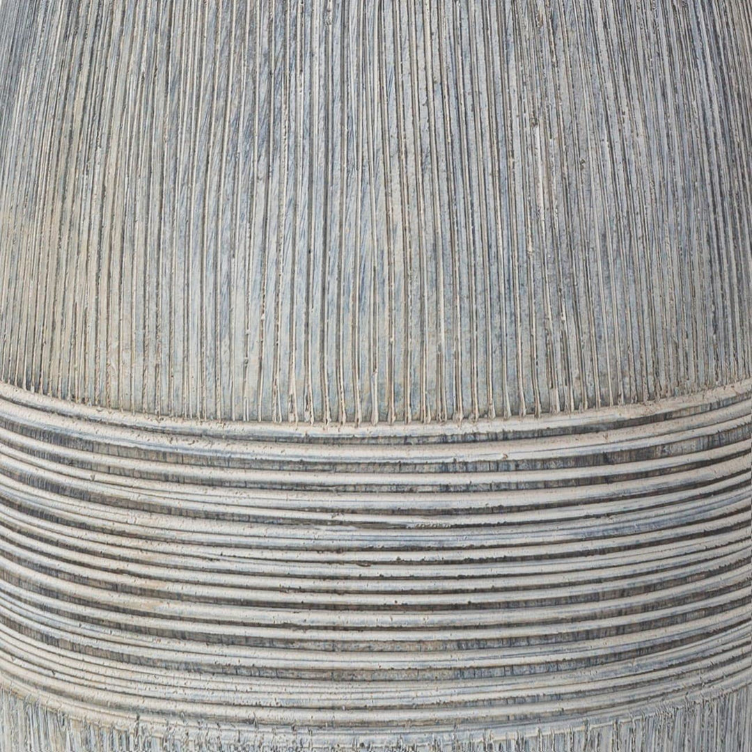 Modern Ceramic Glazed Grey Table Lamp 24" h X 12" w 12" d White Contemporary - Diamond Home USA