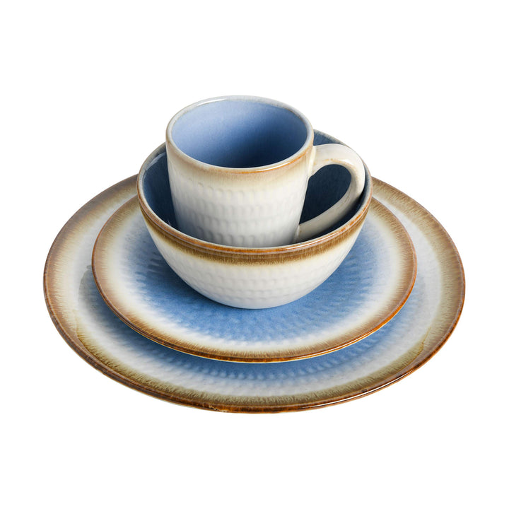 Gibson Elite Moonstruck Round Reactive Glaze Stoneware Dinnerware Set Service - Diamond Home USA