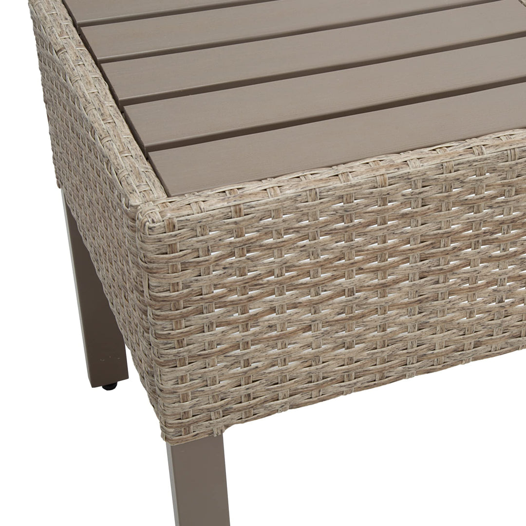 TK Classics TKC016B-ET Maui Outdoor End Table in Natural Aged Wicker Brown - Diamond Home USA