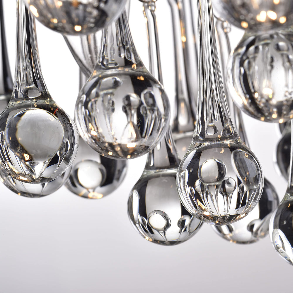 First Lighting Scelene Chrome Iron and Crystals 4-Light Flush Mount Light - Diamond Home USA