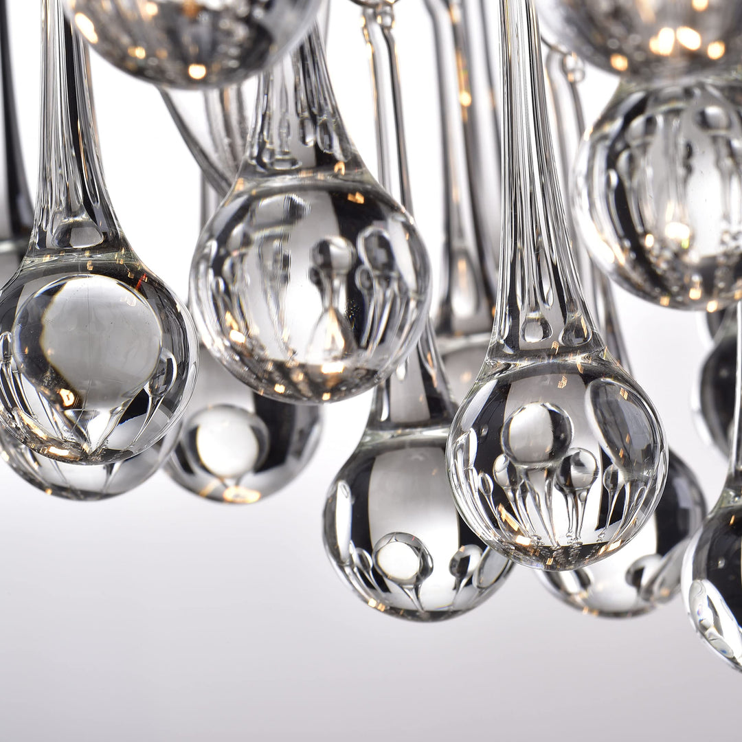 First Lighting Scelene Chrome Iron and Crystals 4-Light Flush Mount Light - Diamond Home USA