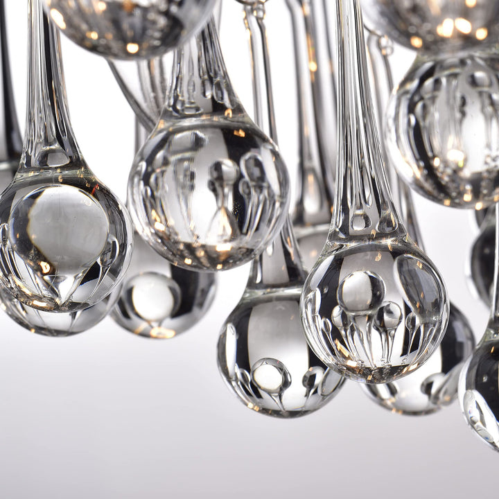 First Lighting Scelene Chrome Iron and Crystals 4-Light Flush Mount Light - Diamond Home USA