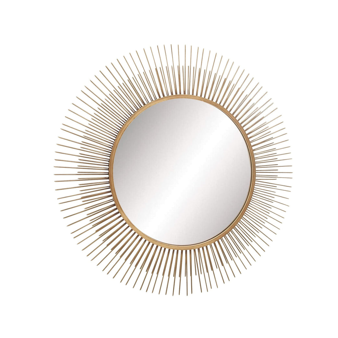 Gold Iron Modern Wall Mirror 36 X 2 36round Mid-Century - Diamond Home USA