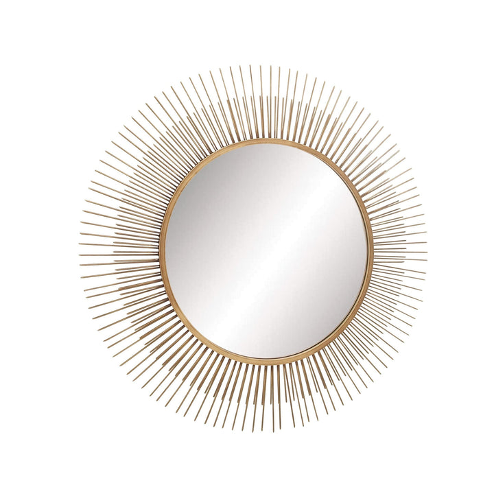 Gold Iron Modern Wall Mirror 36 X 2 36round Mid-Century - Diamond Home USA