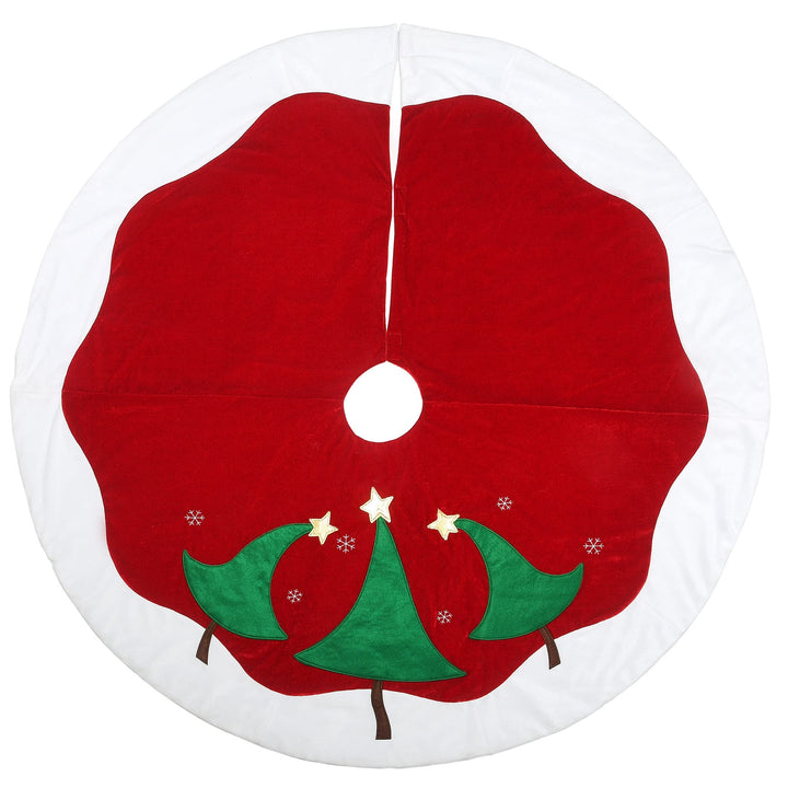 48" General Store Collection Red and White Tree Skirt 48 in Polyester