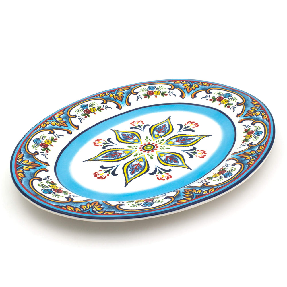 Euro Ceramica Zanzibar Collection 18-Inch Large Oval Platter|Serving Tray|Turkey - Diamond Home USA