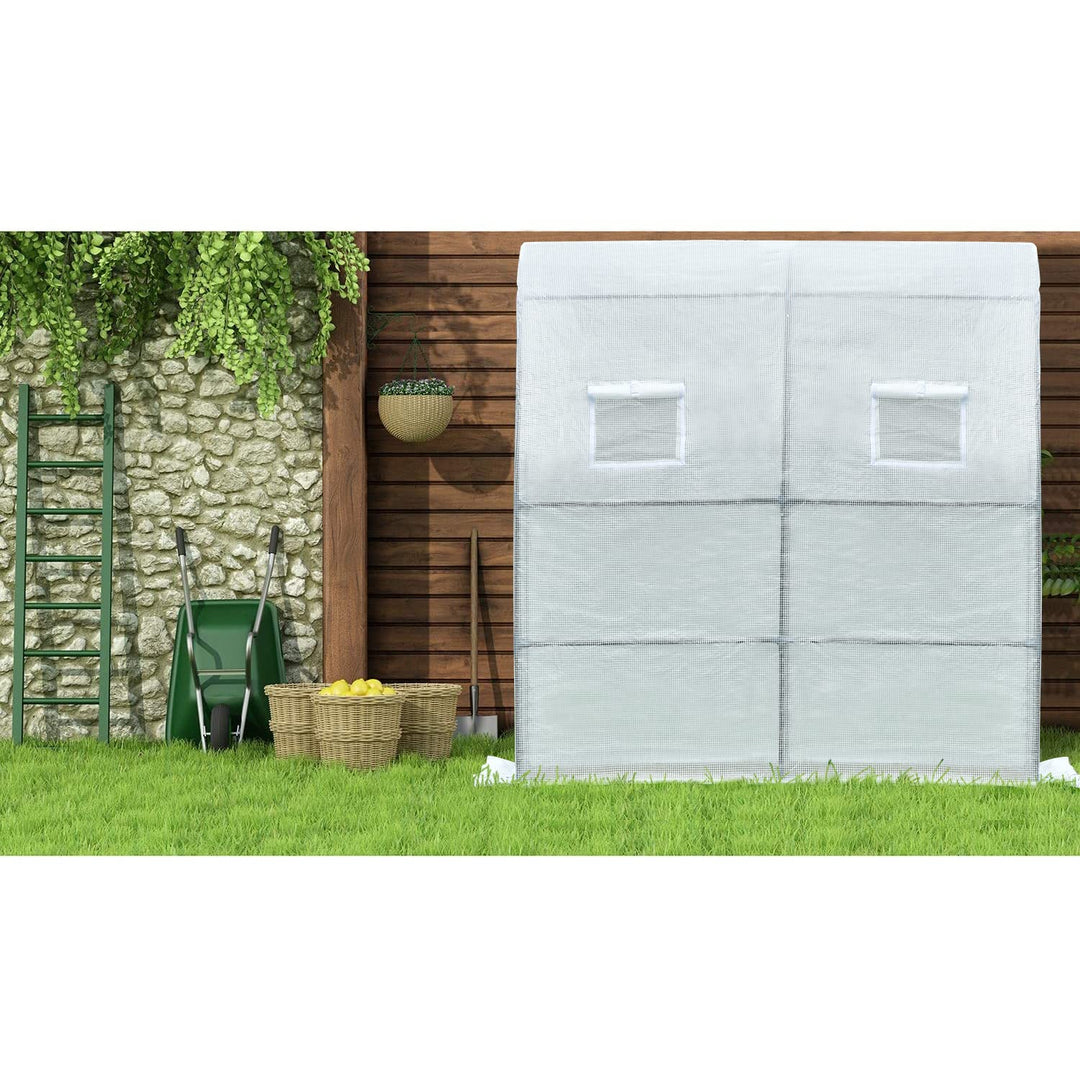 Aoodor Walk-in Lean to Wall Greenhouse 6.7ft. x 3.3ft. x 7.2ft. Water - Diamond Home USA