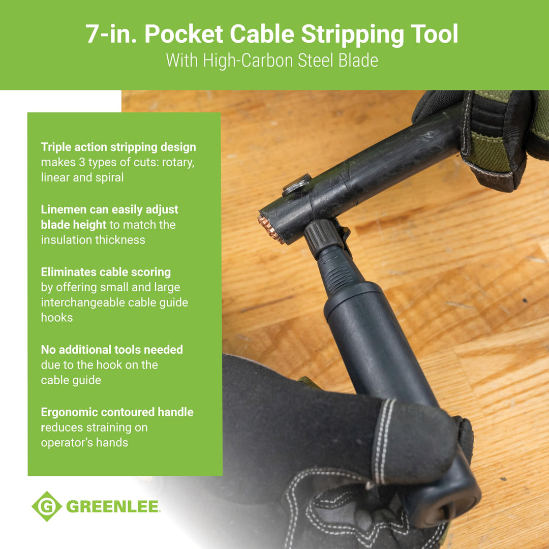 Greenlee 1903 7" Pocket Cable Stripping Tool with High-Carbon Steel Blade 8 - Diamond Home USA