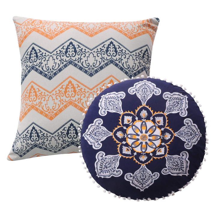 Greenland Home Medina Pillow Set 2 Piece 18x18 inches Plus 18 inches Round