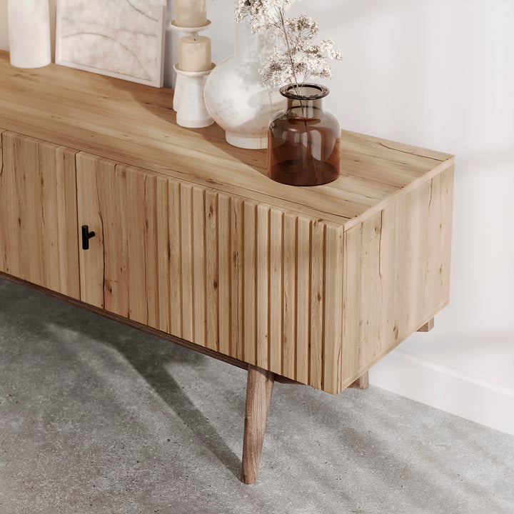 Living Skog TV Stand for Bedroom TV Media Console Table Modern Entertainment light brown - Diamond Home USA