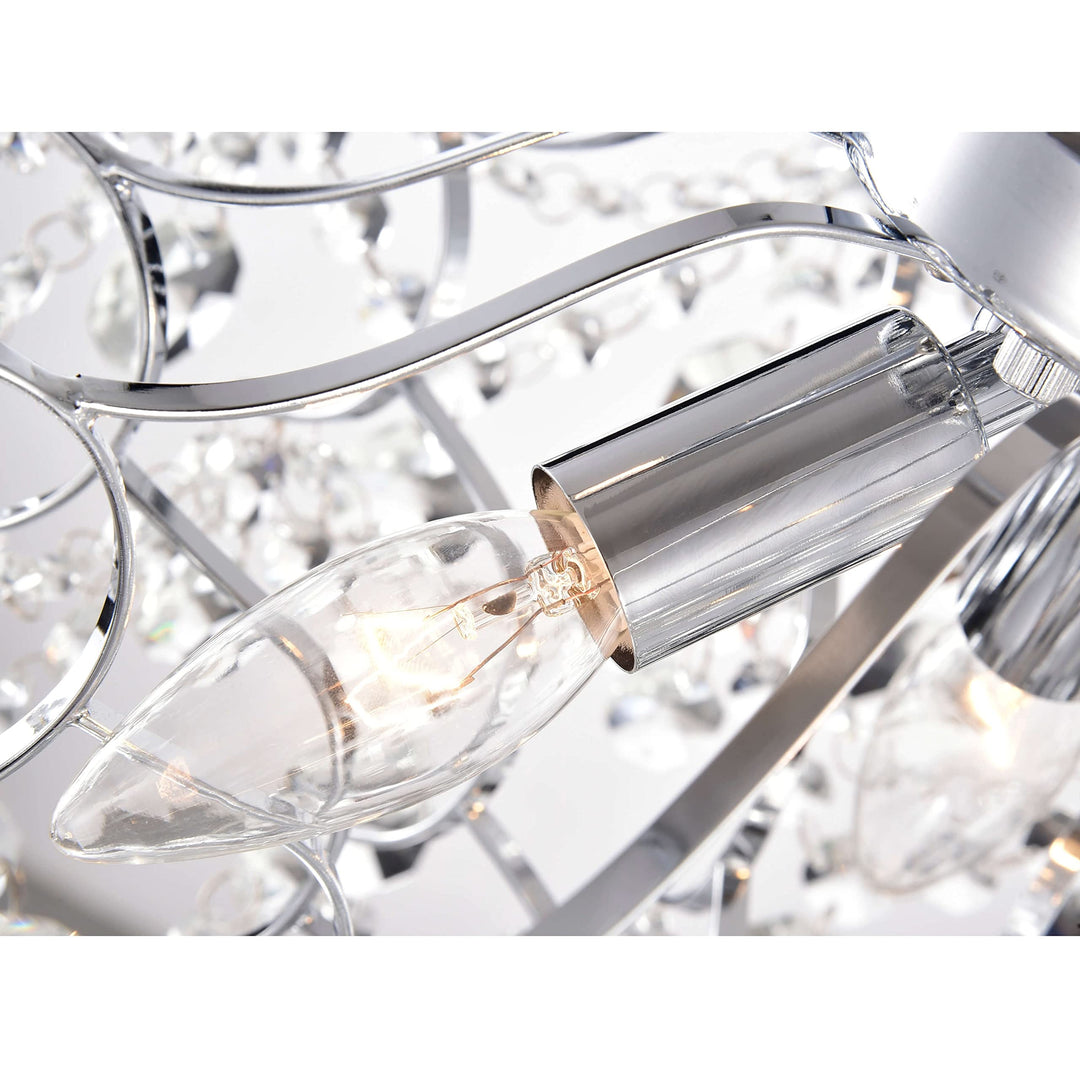 The Lighting Store Dalia Elegant Indoor 3-Light Chrome Crystal Flush Mount - Diamond Home USA