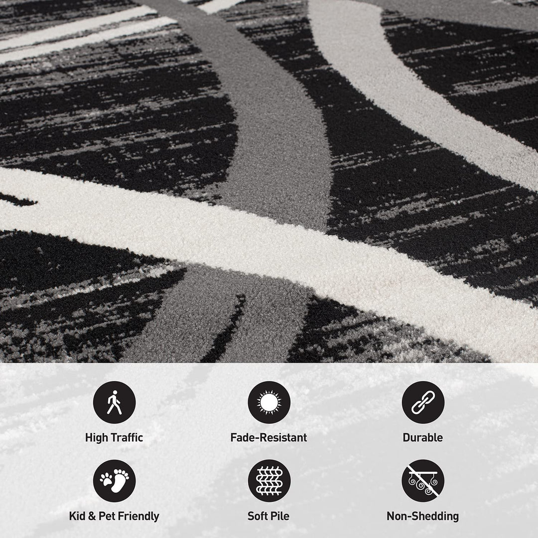 Rugshop Contemporary Abstract Circles Design Area Rug