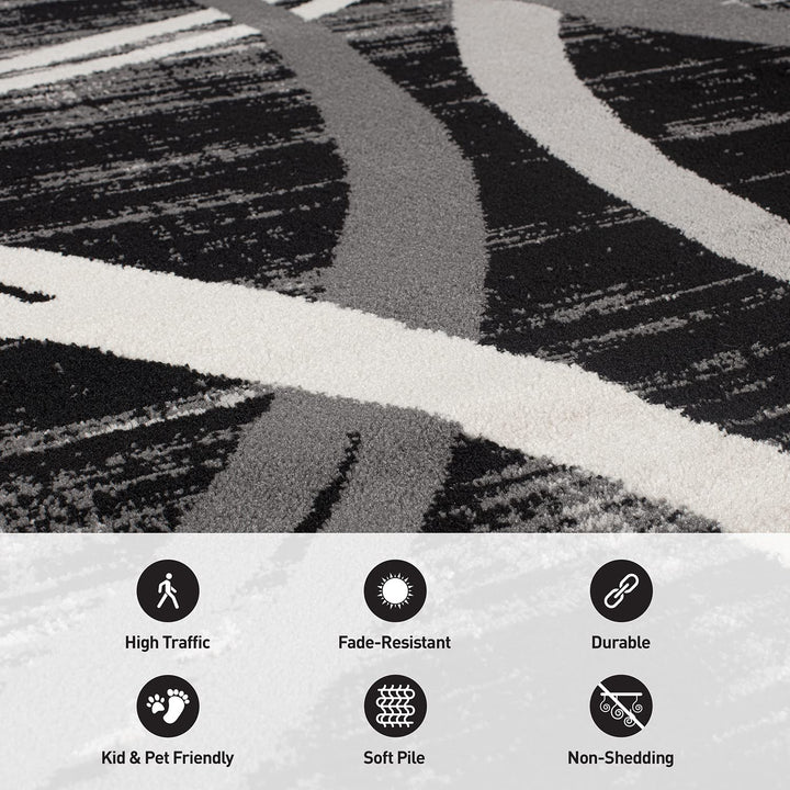 Rugshop Contemporary Abstract Circles Design Area Rug