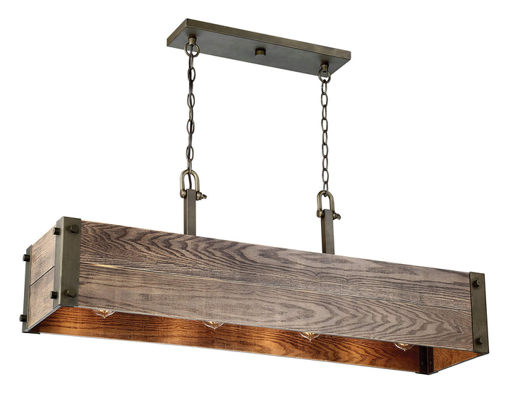 Nuvo 60/6424 Winchester 4-Light Trestle Pendant Bronze & Aged-Wood Finish - Diamond Home USA