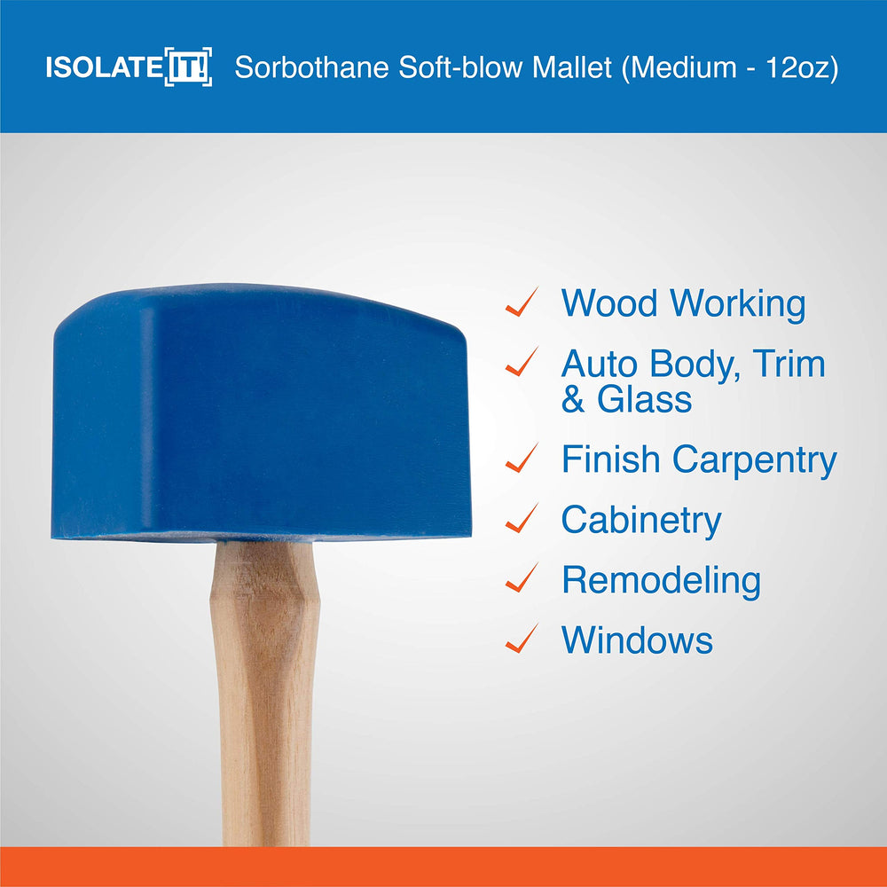 Sorbothane Soft-Blow Mallet for Furniture Construction and Woodworking (Medium - - Diamond Home USA
