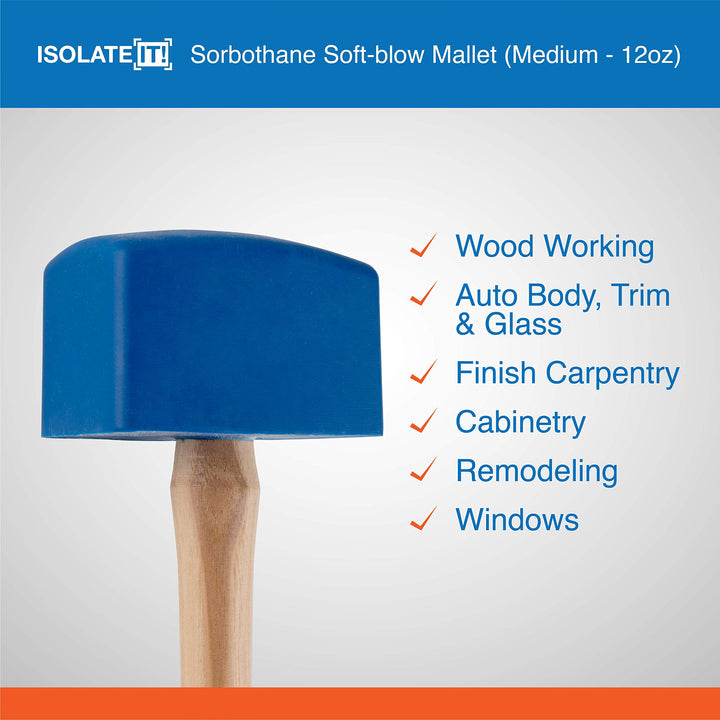 Sorbothane Soft-Blow Mallet for Furniture Construction and Woodworking (Medium - - Diamond Home USA