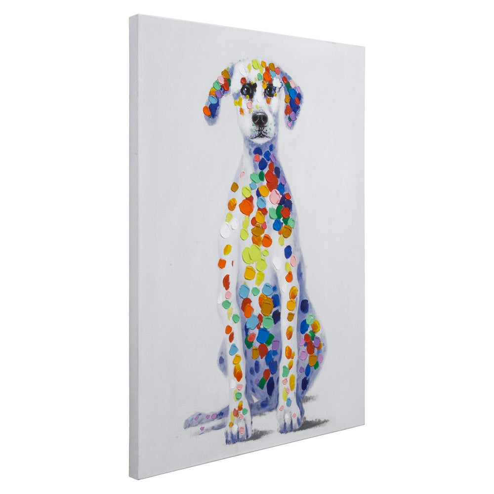 Sun Loving Doggy' Original Multicolor Handpainted Wall Art Hand Painted - Diamond Home USA