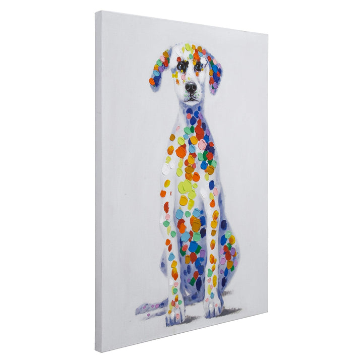 Sun Loving Doggy' Original Multicolor Handpainted Wall Art Hand Painted - Diamond Home USA